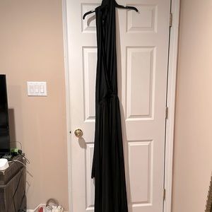 black tie around maxi dress